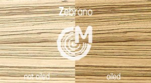 Zebrano wood olied and not oiled
