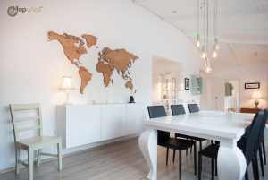 Wooden world map Oak - Iceland interior - right